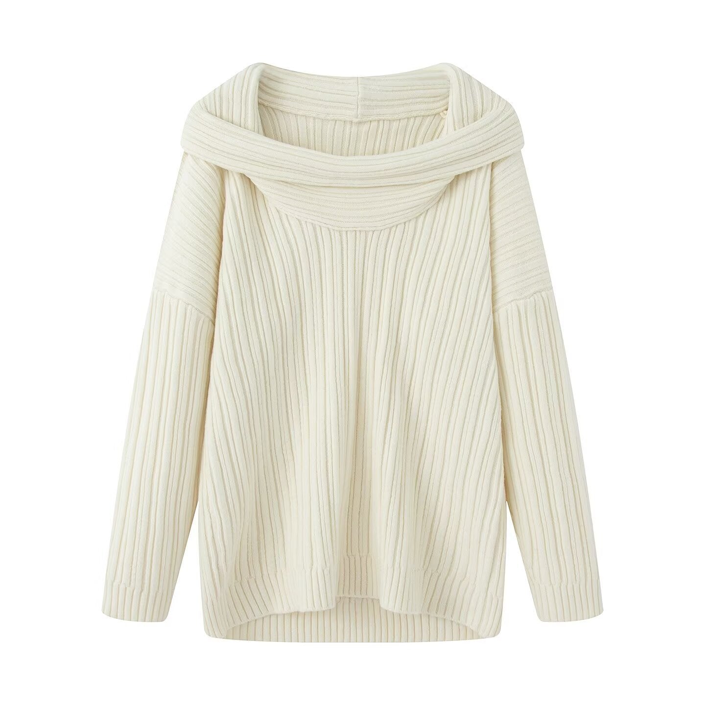 Women's Ribbed Chunky Knit Turtleneck Sweater — View 6