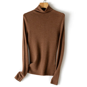 Women's Fitted Fine Knit Turtleneck Sweater — View 11