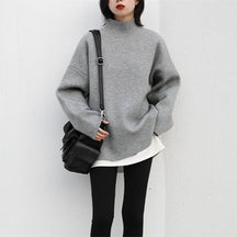 Women's Chunky Knit Turtleneck Sweater — View 8