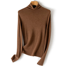 Women's Ribbed Fine Knit Turtleneck Sweater — View 12