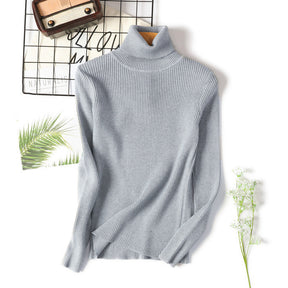 Women's Fitted Ribbed Textured Turtleneck Sweater — View 6