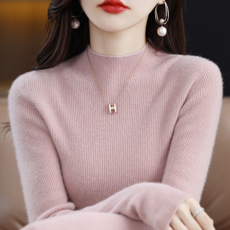Women's Fine Knit Mock Neck Sweater — View 1