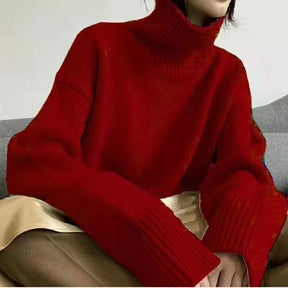 Women's Ribbed Textured Turtleneck Sweater — View 3