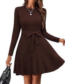 Women's Midi Crewneck Sweater Dress — View 1