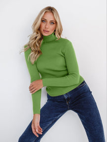 Women's Fitted Ribbed Turtleneck Sweater — View 7