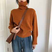 Women's Drop Shoulder Turtleneck Sweater — View 3