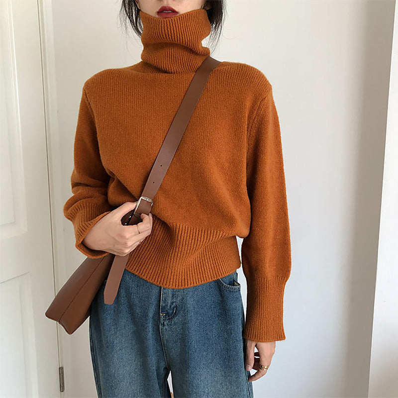 Women's Drop Shoulder Turtleneck Sweater — View 3