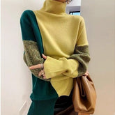 Women's Colorblock Textured Turtleneck Sweater — View 6