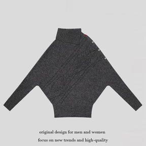 Women's Oversized Cable Knit Ribbed Turtleneck Sweater — View 1