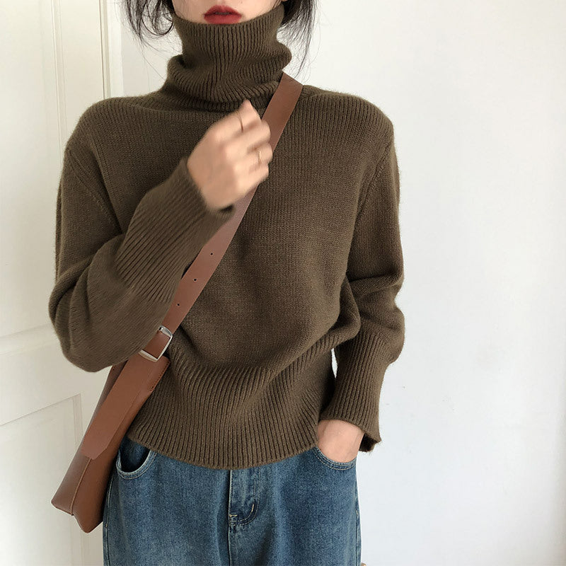 Women's Drop Shoulder Turtleneck Sweater — View 9