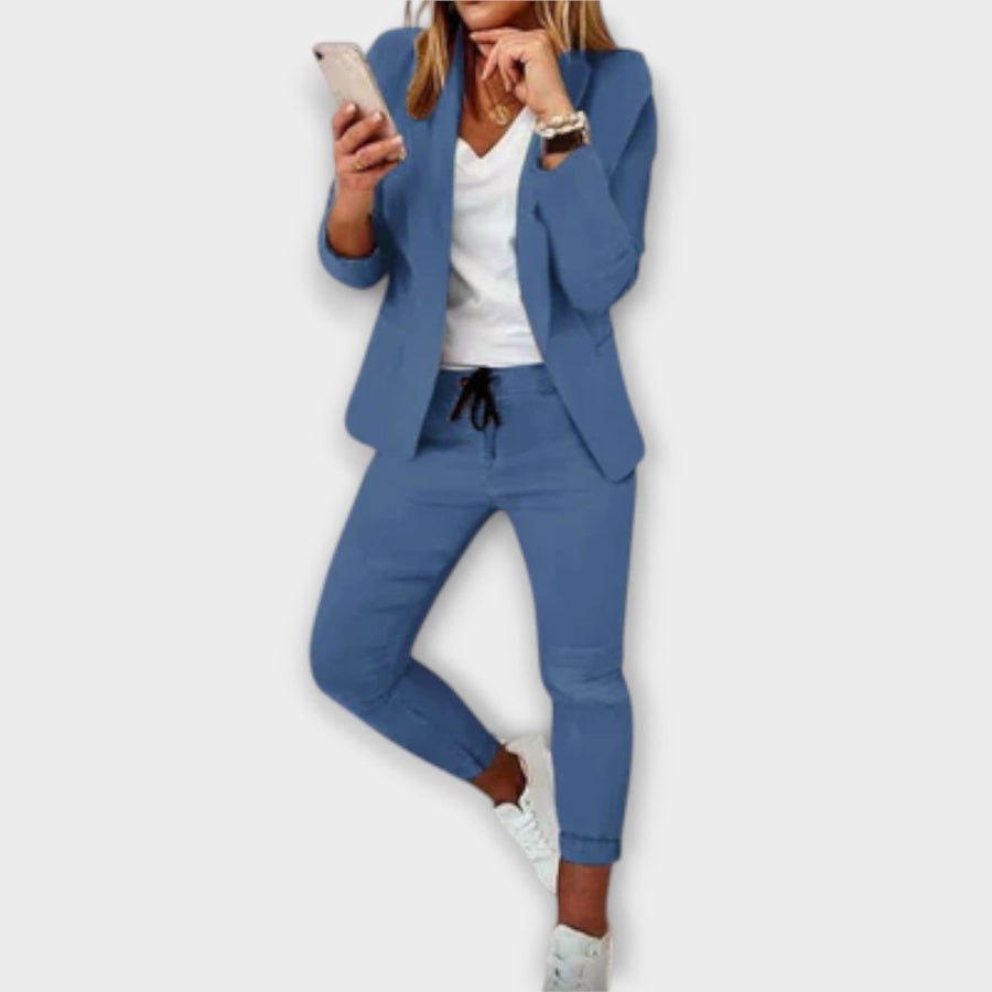 Women's Tailored Blazer Set | Lyselle in Blue - Juana Fashion