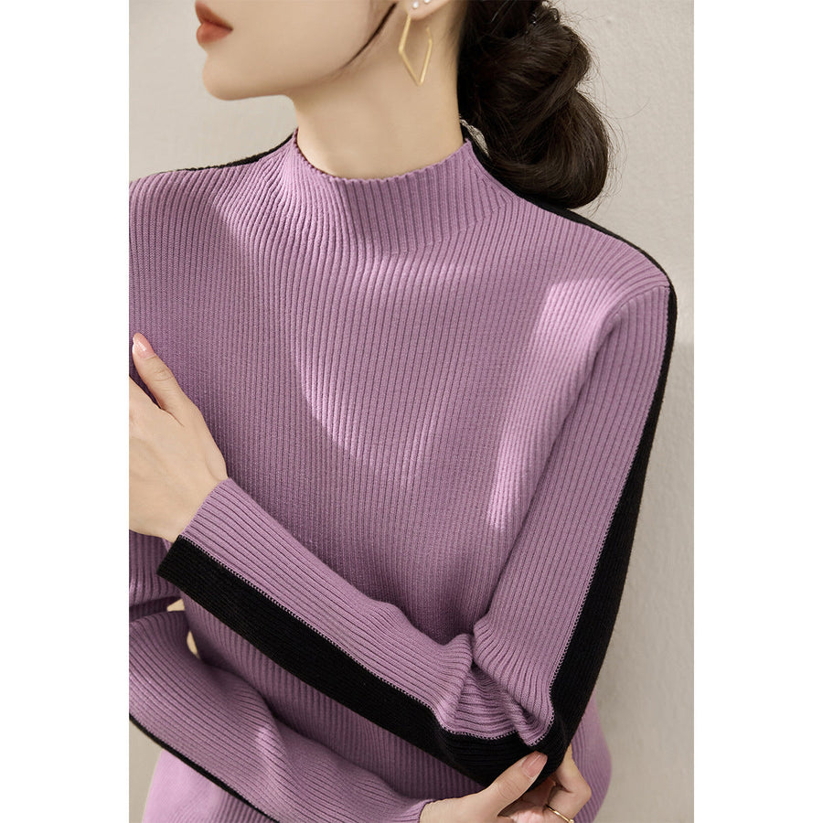 Women's Ribbed Textured Turtleneck Sweater — View 2