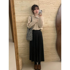 Women's Ribbed Raglan Sleeve Textured Turtleneck Sweater — View 4