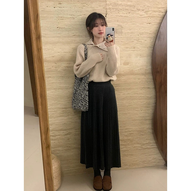Women's Ribbed Raglan Sleeve Textured Turtleneck Sweater — View 4