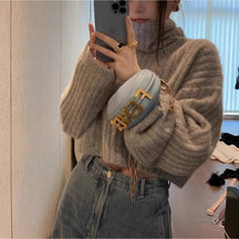 Women's Textured Turtleneck Sweater — View 1