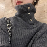 Women's Ribbed Raglan Sleeve Textured Turtleneck Sweater — View 6