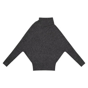 Women's Oversized Cable Knit Ribbed Turtleneck Sweater — View 2