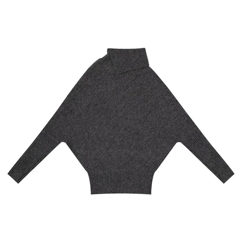 Women's Oversized Cable Knit Ribbed Turtleneck Sweater — View 2