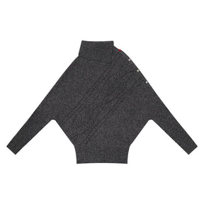 Women's Oversized Cable Knit Ribbed Turtleneck Sweater — View 5