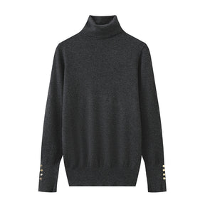 Women's Button Detail Turtleneck Sweater — View 15