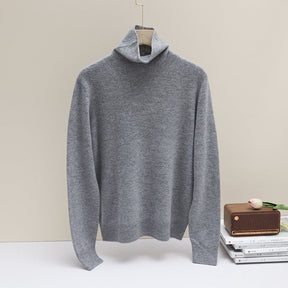 Women's Fitted Ribbed Fine Knit Turtleneck Sweater — View 10