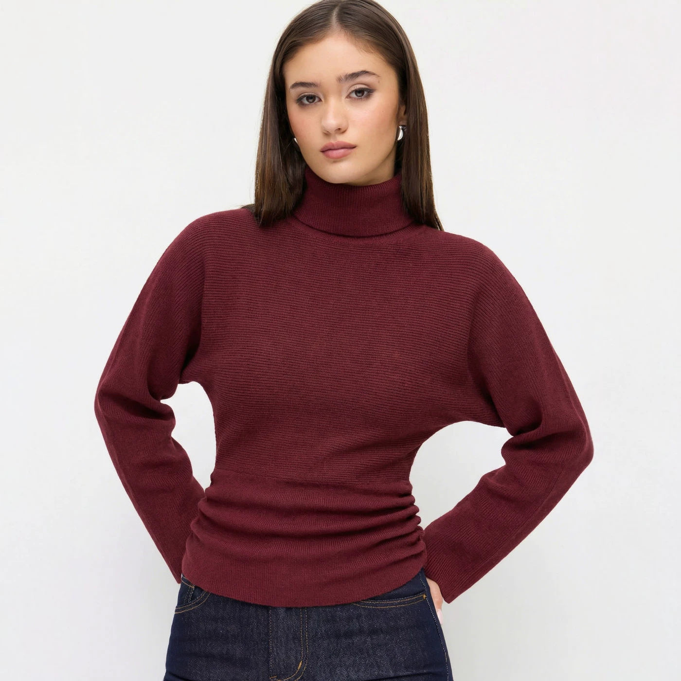Women's Ribbed Turtleneck Sweater — View 3