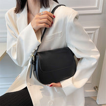 Women's Classic Flap Saddle Bag in Black by Juana Fashion