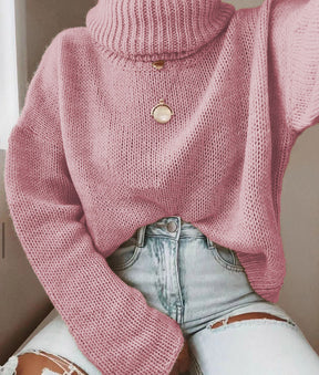 Women's Oversized Chunky Knit Turtleneck Sweater — View 3