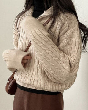 Women's Zip Front Turtleneck Sweater — View 3