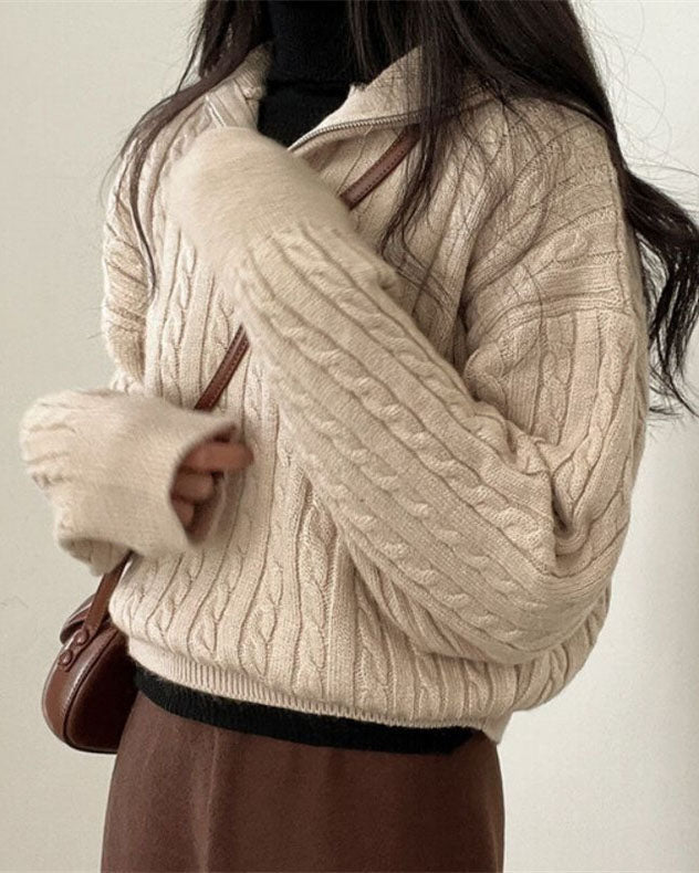 Women's Zip Front Turtleneck Sweater — View 3