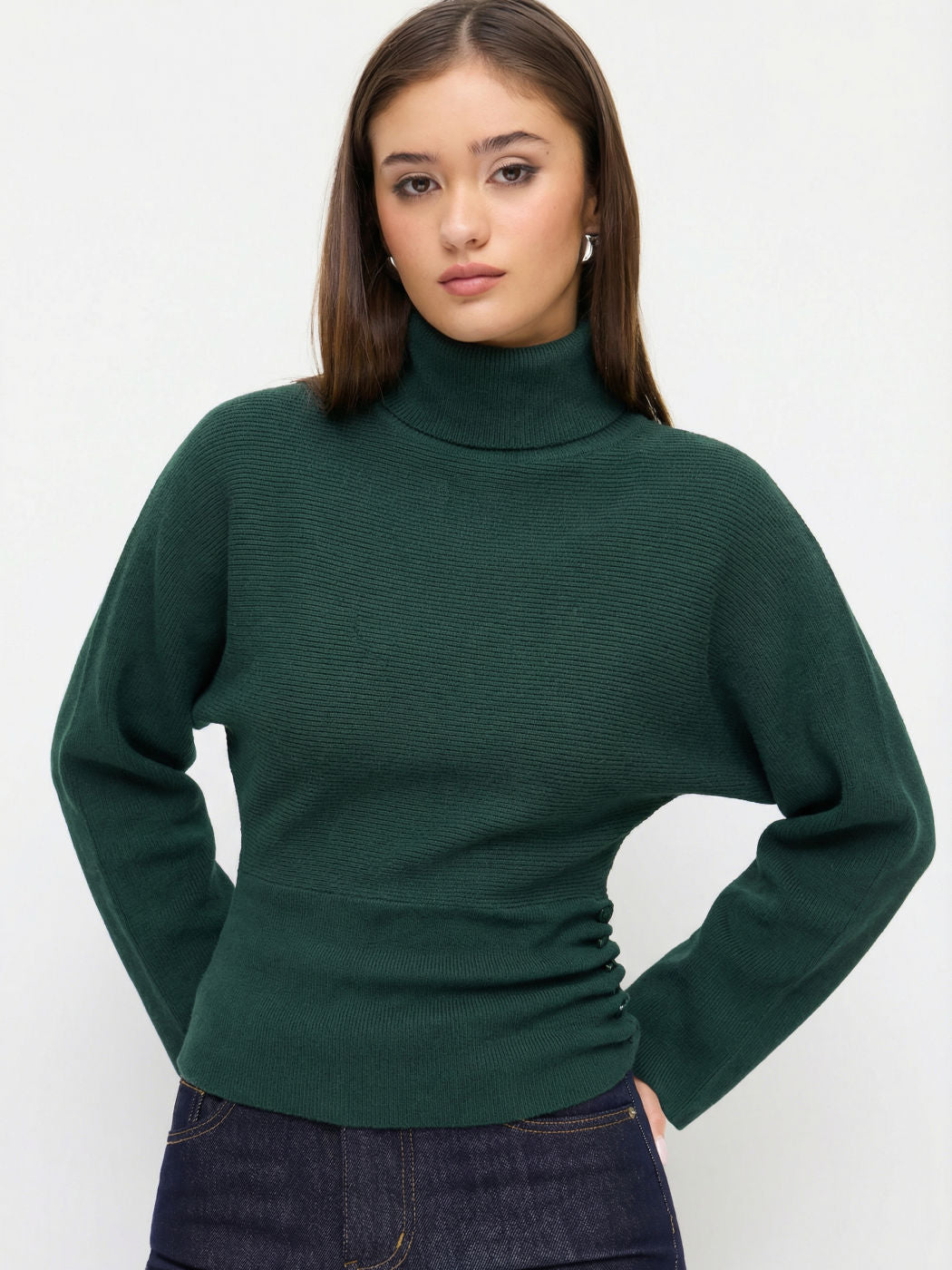 Women's Ribbed Turtleneck Sweater — View 13