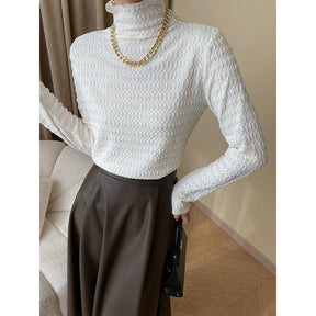 Women's Textured Turtleneck Sweater — View 1