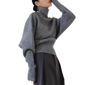 Women's Ribbed Textured Turtleneck Sweater — View 5