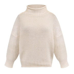 Women's Relaxed Fit Chunky Knit Turtleneck Sweater — View 5