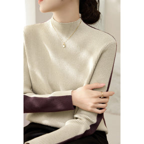 Women's Ribbed Textured Turtleneck Sweater — View 9
