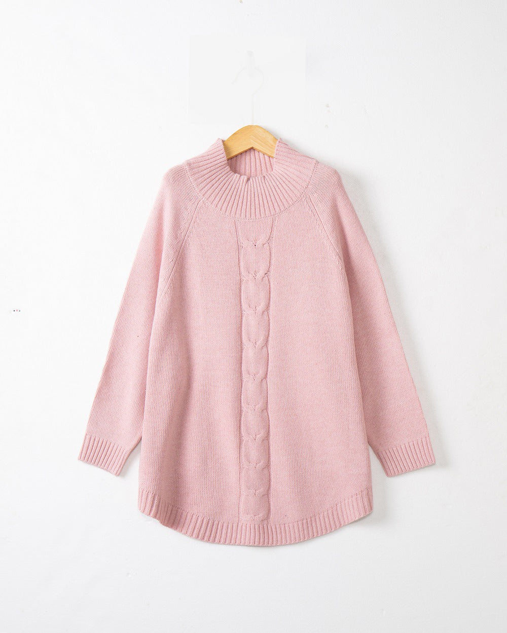 Women's Cable Knit Ribbed Fine Knit Turtleneck Sweater — View 10