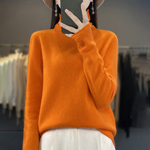 Women's Cashmere Ribbed Fine Knit Turtleneck Sweater — View 10