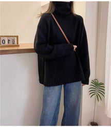 Women's Oversized Thumbhole Turtleneck Sweater — View 8