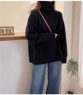 Women's Oversized Thumbhole Turtleneck Sweater — View 8