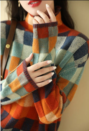 Women's Printed Turtleneck Sweater — View 2