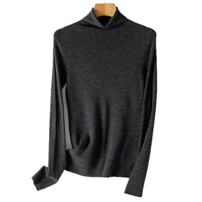 Women's Fitted Fine Knit Turtleneck Sweater — View 5
