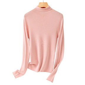 Women's Ribbed Fine Knit Turtleneck Sweater — View 6