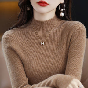Women's Fine Knit Mock Neck Sweater — View 4