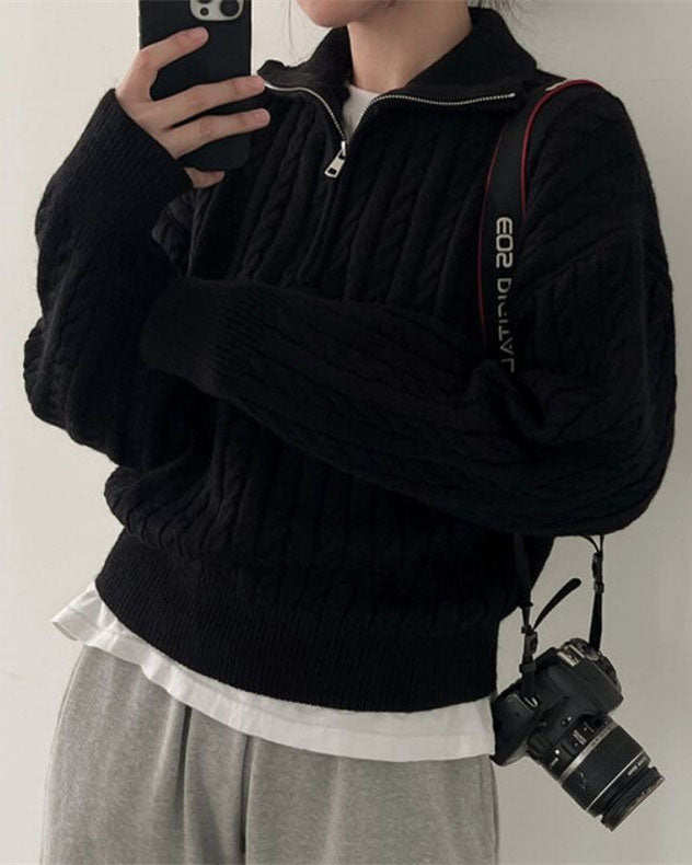 Women's Zip Front Turtleneck Sweater — View 10