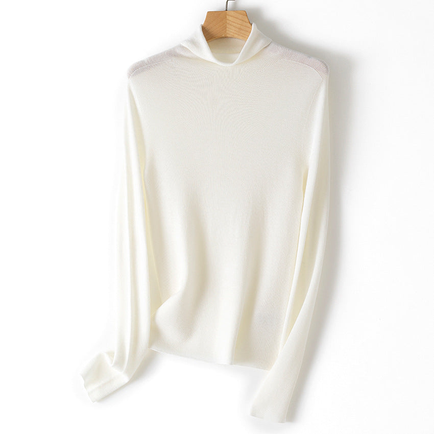 Women's Fitted Fine Knit Turtleneck Sweater — View 7