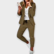 Women's Tailored Blazer Set | Lyselle in Blue - Juana Fashion