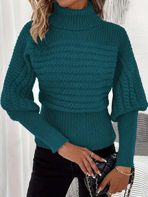 Women's Textured Turtleneck Sweater — View 6