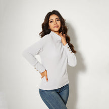 Women's Button Detail Turtleneck Sweater — View 9