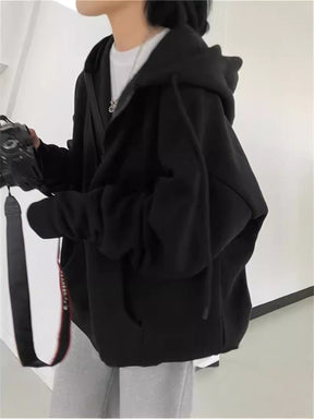 Women's Oversized Zip Front Hooded Jacket — View 11