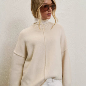 Women's Oversized Drop Shoulder Turtleneck Sweater — View 4
